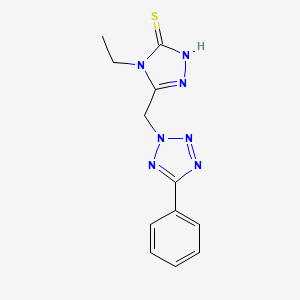 4-Ethyl-5-(5-phenyl-tetrazol-2-ylmethyl)-4H-[1,2,4]triazole-3-thiol