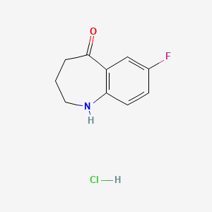 molecular formula C10H11ClFNO B12990268 7-Fluoro-1,2,3,4-tetrahydro-5H-benzo[b]azepin-5-one hydrochloride 