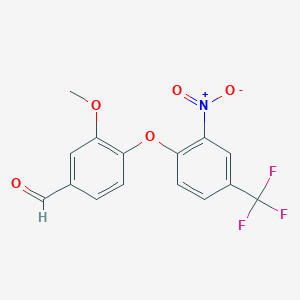 3-Methoxy-4-[2-nitro-4-(trifluoromethyl)phenoxy]benzaldehyde