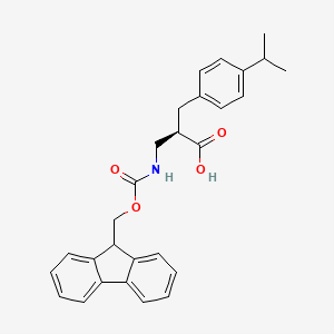 molecular formula C28H29NO4 B12990343 (R)-3-((((9H-Fluoren-9-yl)methoxy)carbonyl)amino)-2-(4-isopropylbenzyl)propanoic acid 