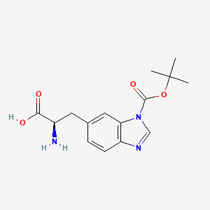 molecular formula C15H19N3O4 B12990351 (R)-2-Amino-3-(1-(tert-butoxycarbonyl)-1H-benzo[d]imidazol-6-yl)propanoic acid 