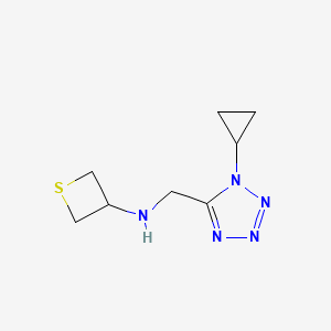 molecular formula C8H13N5S B12990353 N-((1-Cyclopropyl-1H-tetrazol-5-yl)methyl)thietan-3-amine 