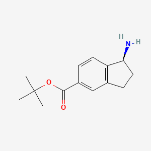molecular formula C14H19NO2 B12990374 tert-Butyl (S)-1-amino-2,3-dihydro-1H-indene-5-carboxylate CAS No. 943843-79-6