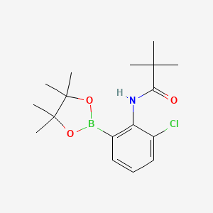 molecular formula C17H25BClNO3 B12990375 N-(2-Chloro-6-(4,4,5,5-tetramethyl-1,3,2-dioxaborolan-2-yl)phenyl)pivalamide 