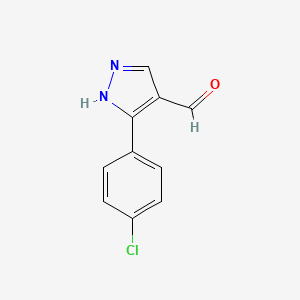 molecular formula C10H7ClN2O B1299040 3-(4-Chlorophenyl)-1H-pyrazole-4-carbaldehyde CAS No. 350997-67-0
