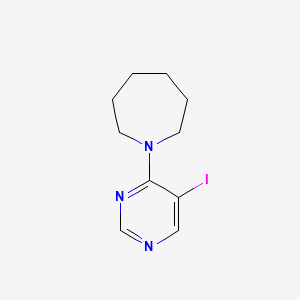 molecular formula C10H14IN3 B12990440 1-(5-Iodopyrimidin-4-yl)azepane 