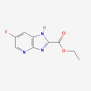 molecular formula C9H8FN3O2 B12990524 ethyl 6-fluoro-3H-imidazo[4,5-b]pyridine-2-carboxylate 