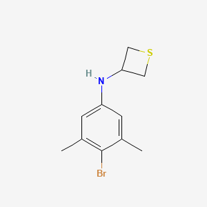 molecular formula C11H14BrNS B12990621 N-(4-Bromo-3,5-dimethylphenyl)thietan-3-amine 
