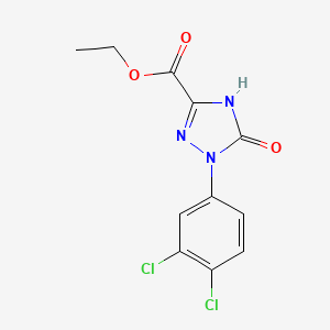 molecular formula C11H9Cl2N3O3 B12990656 Ethyl 1-(3,4-dichlorophenyl)-5-oxo-2,5-dihydro-1H-1,2,4-triazole-3-carboxylate 
