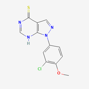 molecular formula C12H9ClN4OS B12990844 1-(3-Chloro-4-methoxyphenyl)-1H-pyrazolo[3,4-d]pyrimidine-4-thiol 