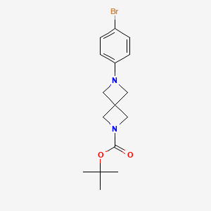 molecular formula C16H21BrN2O2 B12990859 tert-Butyl 6-(4-bromophenyl)-2,6-diazaspiro[3.3]heptane-2-carboxylate 