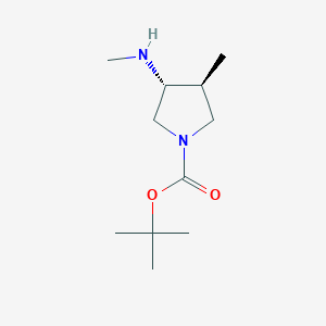 molecular formula C11H22N2O2 B12990866 tert-Butyl (3S,4R)-3-methyl-4-(methylamino)pyrrolidine-1-carboxylate 