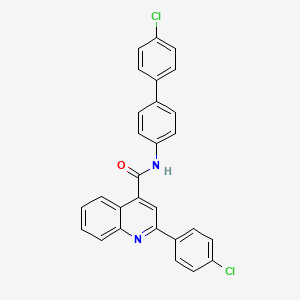 molecular formula C28H18Cl2N2O B12990875 N-(4'-Chloro-[1,1'-biphenyl]-4-yl)-2-(4-chlorophenyl)quinoline-4-carboxamide 