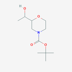 molecular formula C11H21NO4 B12990941 tert-Butyl 2-(1-hydroxyethyl)morpholine-4-carboxylate 
