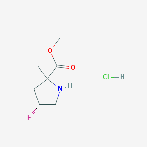 molecular formula C7H13ClFNO2 B12990947 Methyl (4R)-4-fluoro-2-methylpyrrolidine-2-carboxylate hydrochloride 