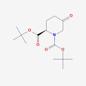 molecular formula C15H25NO5 B12990990 Di-tert-butyl (R)-5-oxopiperidine-1,2-dicarboxylate 