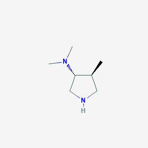 molecular formula C7H16N2 B12991046 Rel-(3R,4S)-N,N,4-trimethylpyrrolidin-3-amine 