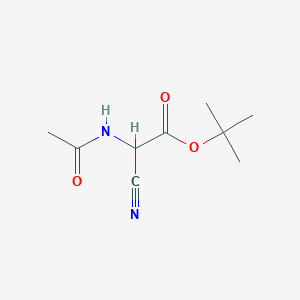 molecular formula C9H14N2O3 B12991238 tert-Butyl 2-acetamido-2-cyanoacetate 
