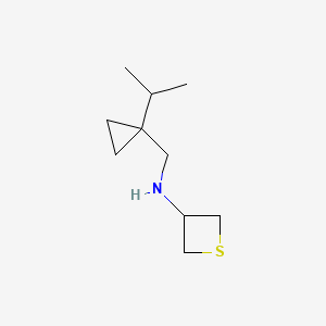 molecular formula C10H19NS B12991455 N-((1-Isopropylcyclopropyl)methyl)thietan-3-amine 