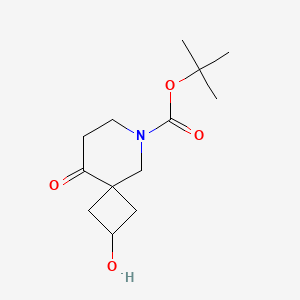 molecular formula C13H21NO4 B12991494 tert-Butyl 2-hydroxy-9-oxo-6-azaspiro[3.5]nonane-6-carboxylate 