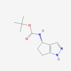 molecular formula C11H17N3O2 B12991547 tert-Butyl (S)-(1,4,5,6-tetrahydrocyclopenta[c]pyrazol-4-yl)carbamate 