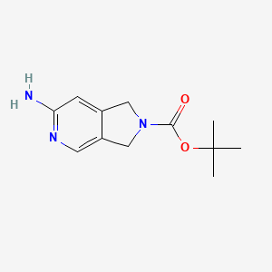 molecular formula C12H17N3O2 B12991557 Tert-butyl 6-amino-1,3-dihydropyrrolo[3,4-c]pyridine-2-carboxylate 