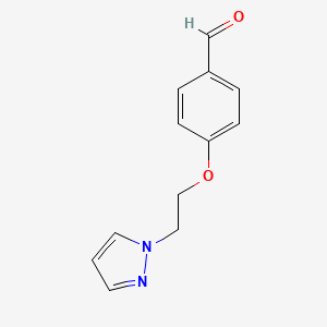 molecular formula C12H12N2O2 B12991570 4-(2-(1H-Pyrazol-1-yl)ethoxy)benzaldehyde 