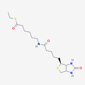 molecular formula C18H31N3O3S2 B12991605 S-Ethyl 6-(5-((4S)-2-oxohexahydro-1H-thieno[3,4-d]imidazol-4-yl)pentanamido)hexanethioate 
