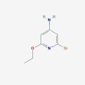 molecular formula C7H9BrN2O B12991752 2-Bromo-6-ethoxypyridin-4-amine 
