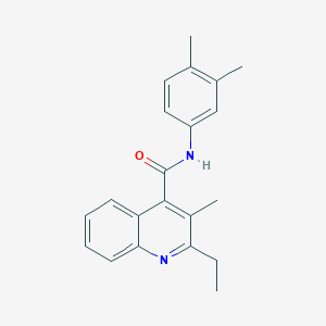 molecular formula C21H22N2O B12991779 N-(3,4-dimethylphenyl)-2-ethyl-3-methylquinoline-4-carboxamide 