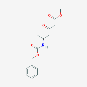 molecular formula C15H19NO5 B12991809 Methyl (R)-5-(((benzyloxy)carbonyl)amino)-3-oxohexanoate 