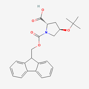 molecular formula C24H26NO5- B1299185 1,2-Pyrrolidinedicarboxylic acid, 4-(1,1-dimethylethoxy)-, 1-(9H-fluoren-9-ylmethyl) ester, (2S,4R)- CAS No. 122996-47-8