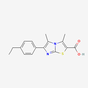 molecular formula C16H16N2O2S B12992109 6-(4-Ethylphenyl)-3,5-dimethylimidazo[2,1-b]thiazole-2-carboxylic acid 