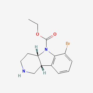 molecular formula C14H17BrN2O2 B12992119 Ethyl (4aS,9bR)-6-bromo-1,2,3,4,4a,9b-hexahydro-5H-pyrido[4,3-b]indole-5-carboxylate 