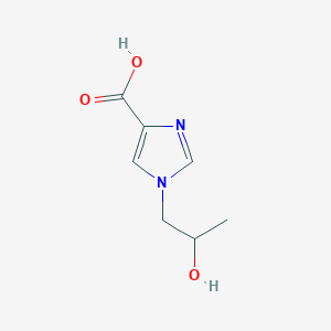 molecular formula C7H10N2O3 B12992122 1-(2-Hydroxypropyl)-1H-imidazole-4-carboxylic acid 