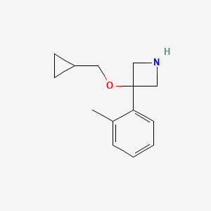 molecular formula C14H19NO B12992160 3-(Cyclopropylmethoxy)-3-(o-tolyl)azetidine 