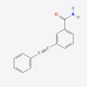molecular formula C15H11NO B12992226 3-(Phenylethynyl)benzamide 