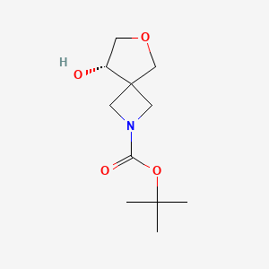 molecular formula C11H19NO4 B12992260 tert-Butyl (S)-8-hydroxy-6-oxa-2-azaspiro[3.4]octane-2-carboxylate 
