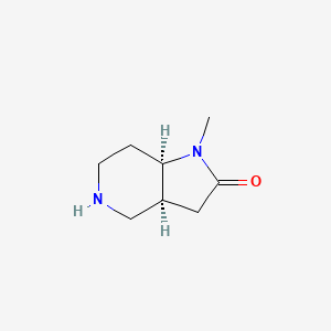molecular formula C8H14N2O B12992281 Rel-(3aS,7aR)-1-methyloctahydro-2H-pyrrolo[3,2-c]pyridin-2-one 