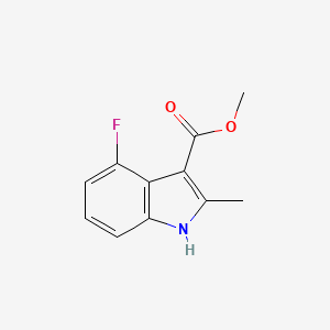 molecular formula C11H10FNO2 B12992329 Methyl 4-fluoro-2-methyl-1H-indole-3-carboxylate 