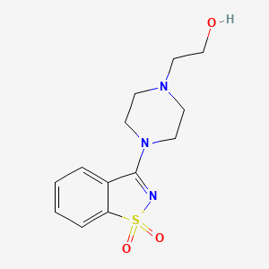 molecular formula C13H17N3O3S B1299234 2-[4-(1,1-Dioxido-1,2-benzisothiazol-3-YL)piperazin-1-YL]ethanol CAS No. 421570-23-2