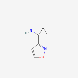 molecular formula C7H10N2O B12992447 1-(Isoxazol-3-yl)-N-methylcyclopropan-1-amine 