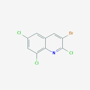molecular formula C9H3BrCl3N B12992500 3-Bromo-2,6,8-trichloroquinoline 
