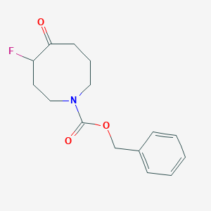 molecular formula C15H18FNO3 B12992663 Benzyl 4-fluoro-5-oxoazocane-1-carboxylate 