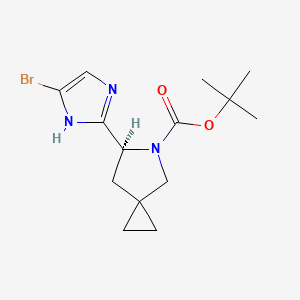 molecular formula C14H20BrN3O2 B12992808 tert-Butyl (S)-6-(4-bromo-1H-imidazol-2-yl)-5-azaspiro[2.4]heptane-5-carboxylate 