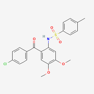 molecular formula C22H20ClNO5S B12992916 N-(2-(4-Chlorobenzoyl)-4,5-dimethoxyphenyl)-4-methylbenzenesulfonamide 