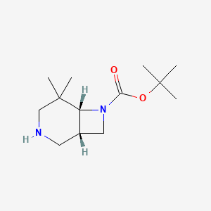 molecular formula C13H24N2O2 B12992997 tert-Butyl (1S,6R)-5,5-dimethyl-3,7-diazabicyclo[4.2.0]octane-7-carboxylate 