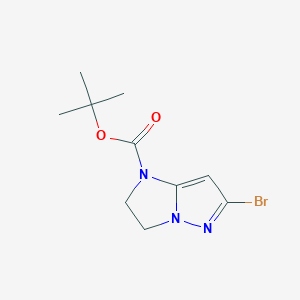 molecular formula C10H14BrN3O2 B12992998 tert-Butyl 6-bromo-2,3-dihydro-1H-imidazo[1,2-b]pyrazole-1-carboxylate 
