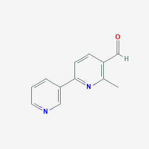 molecular formula C12H10N2O B12993089 6-Methyl-[2,3'-bipyridine]-5-carbaldehyde 