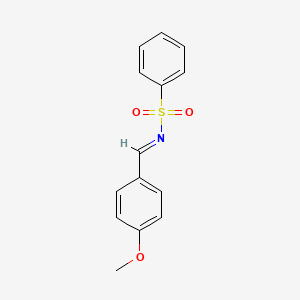 molecular formula C14H13NO3S B12993291 N-(4-Methoxy-benzylidene)-benzenesulfonamide CAS No. 664985-99-3